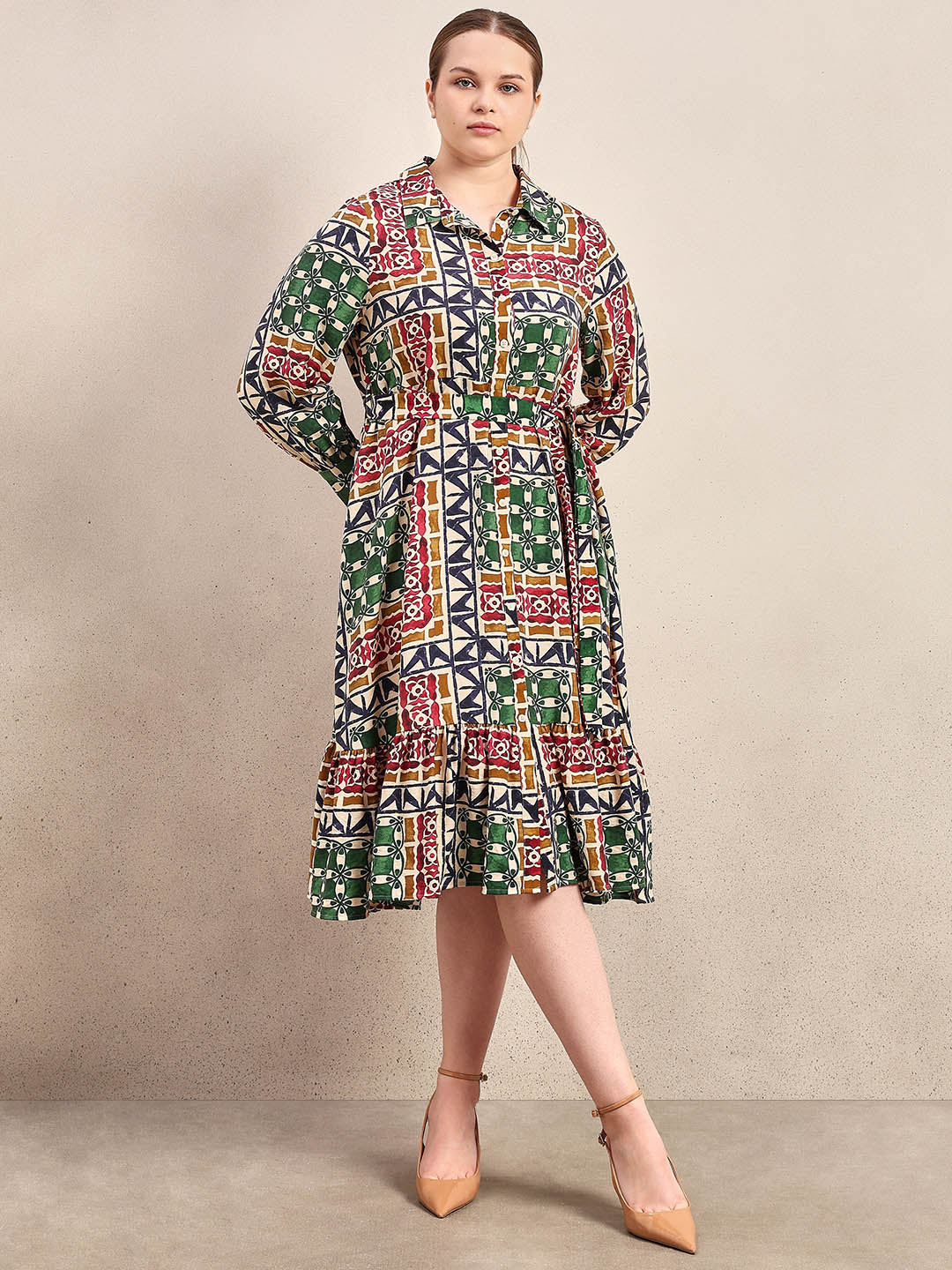 Curve Multi-Colour Printed Midaxi Dress - Image 2