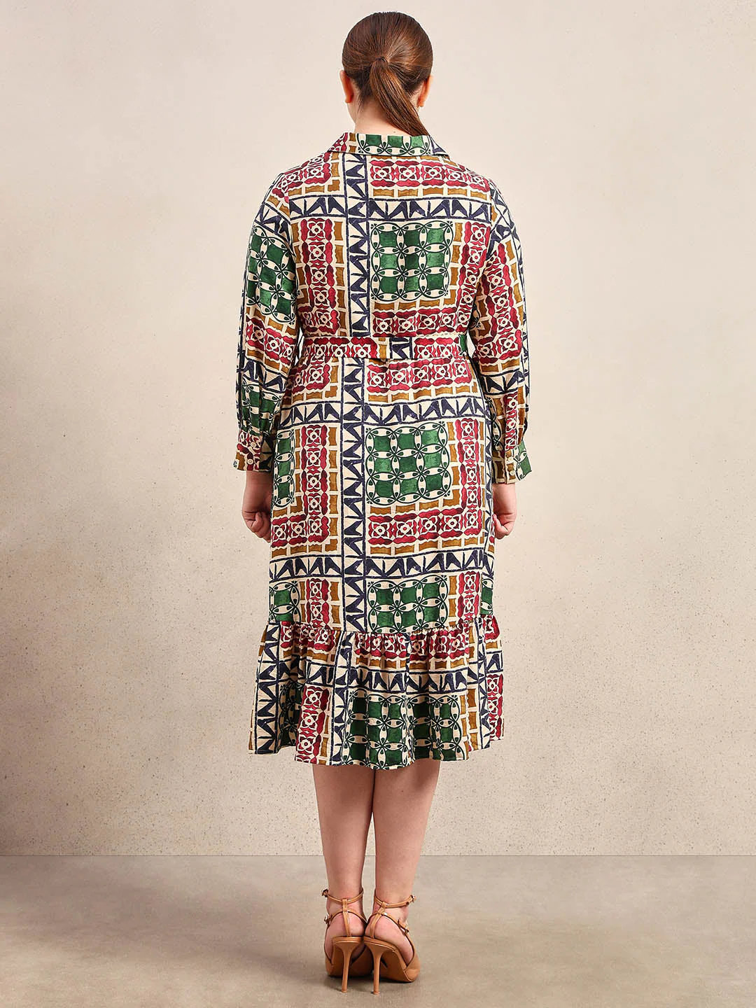 Curve Multi-Colour Printed Midaxi Dress - Image 4