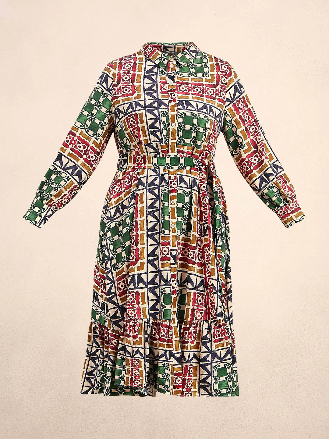 Curve Multi-Colour Printed Midaxi Dress - Image 7