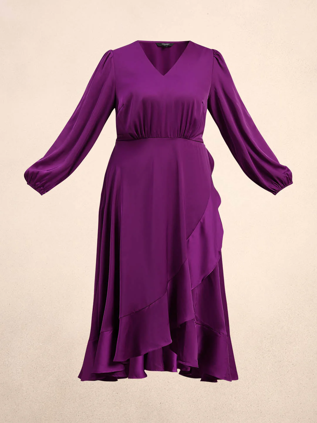 Curve Ruffle V-Neck Dress - Image 7