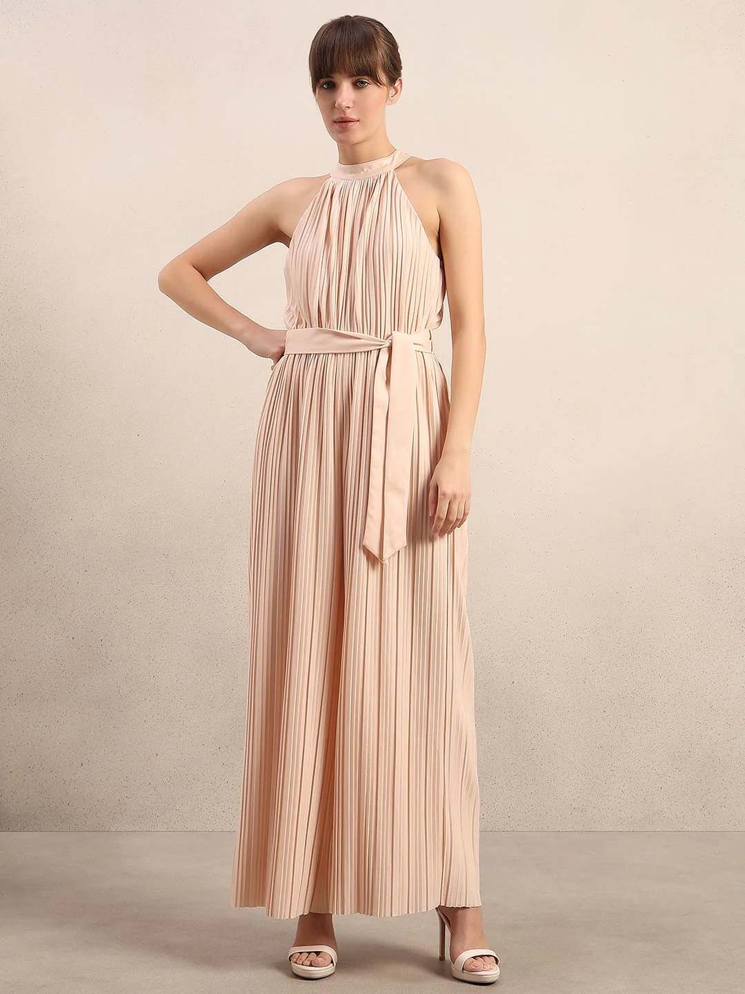 Crystal Pink Pleated Jumpsuit - Image 2