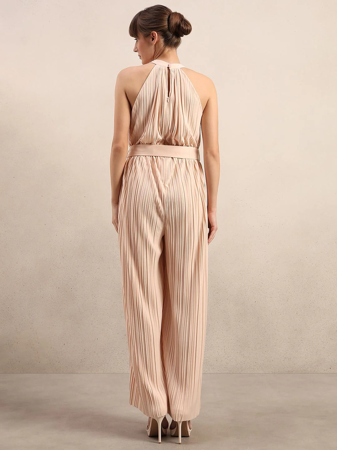 Crystal Pink Pleated Jumpsuit - Image 4