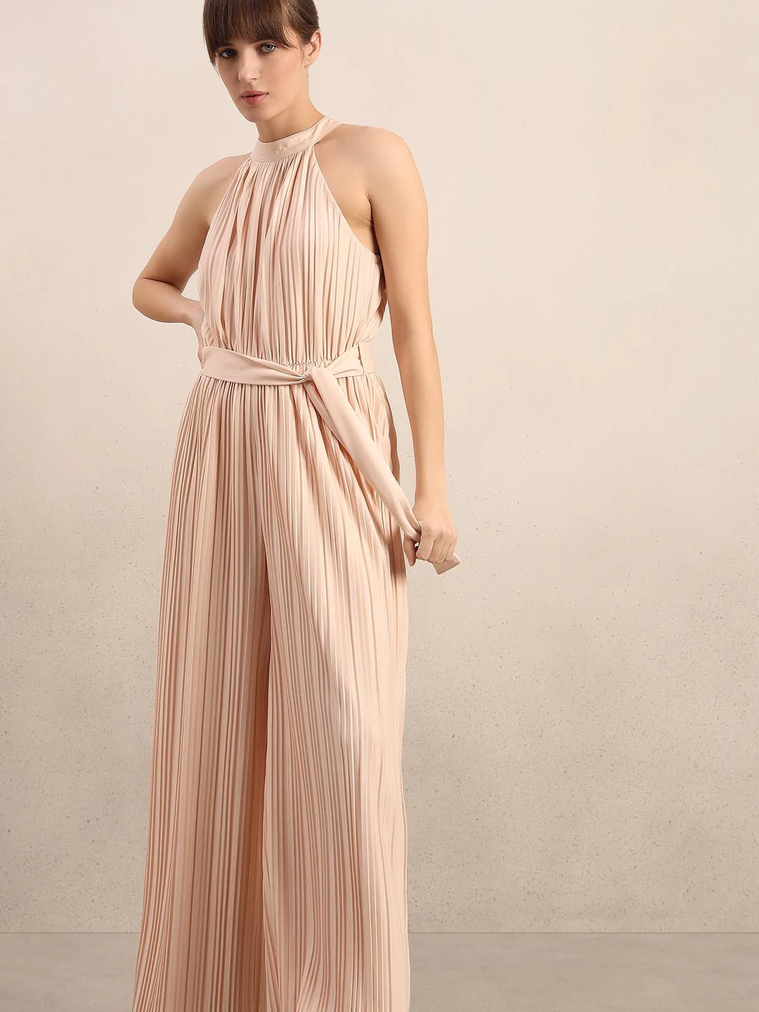 Crystal Pink Pleated Jumpsuit - Image 5