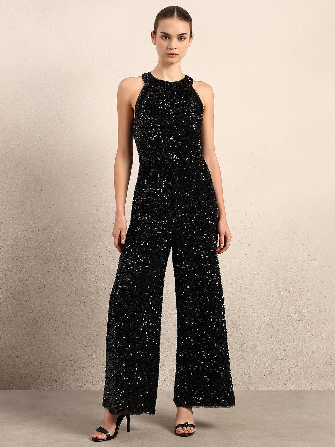 Black Emebellished Jumpsuit - Image 2