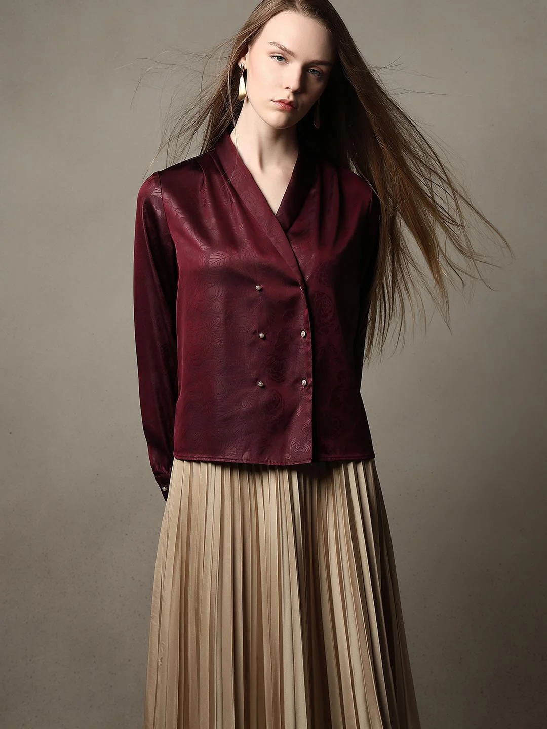 Maroon Textured Top