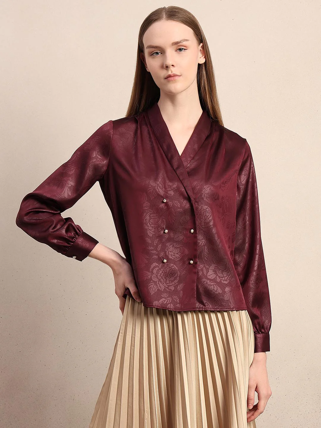 Maroon Textured Top - Image 2
