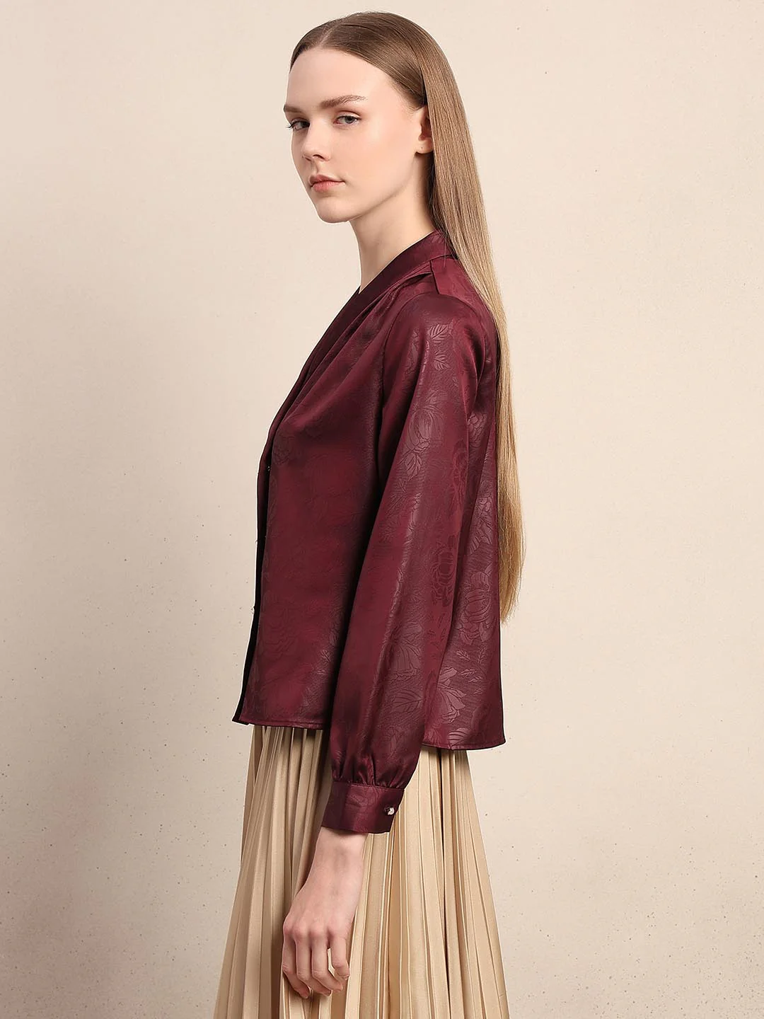 Maroon Textured Top - Image 3