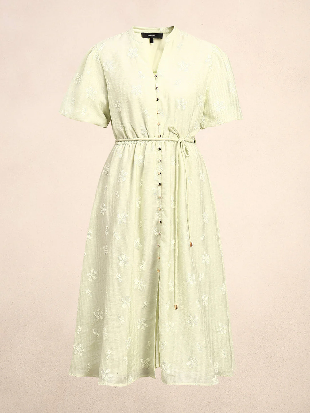 Embroidered V-Neck Dress - Image 7