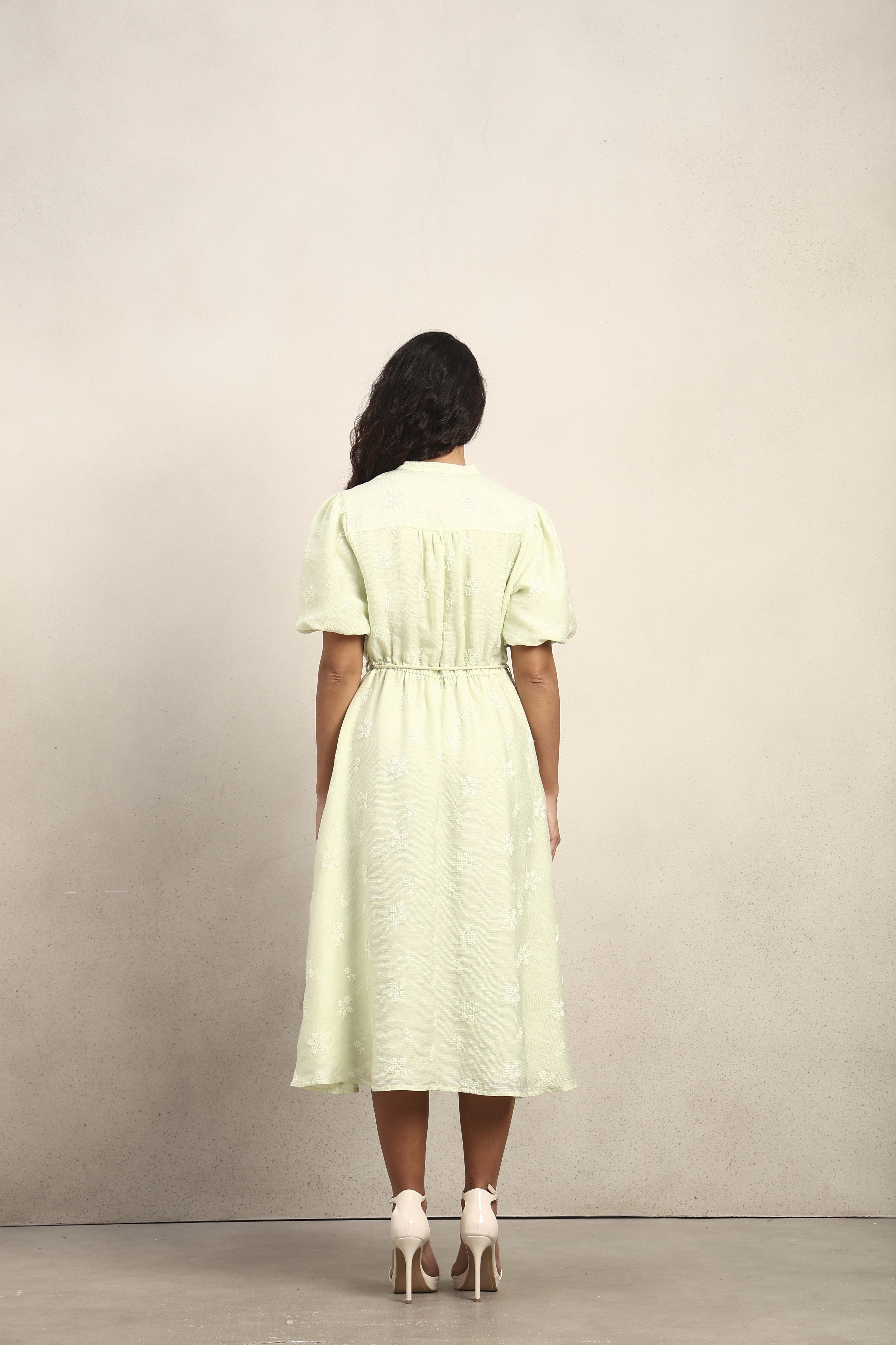 Embroidered V-Neck Dress - Image 9