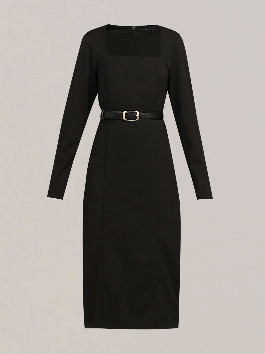 Black Belted Midi Dress - Image 7