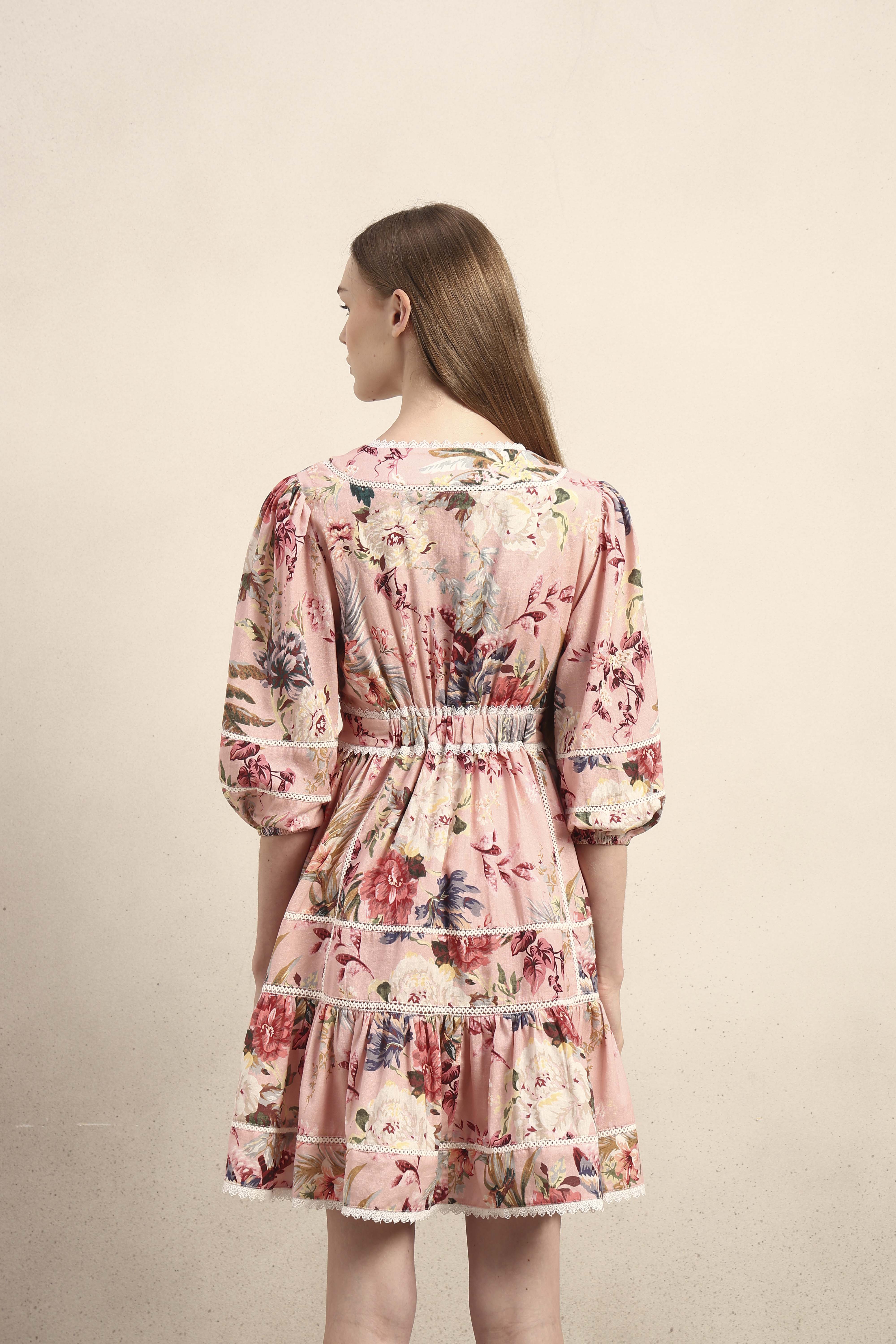 Floral Ruffle Mini Dress - Image 10