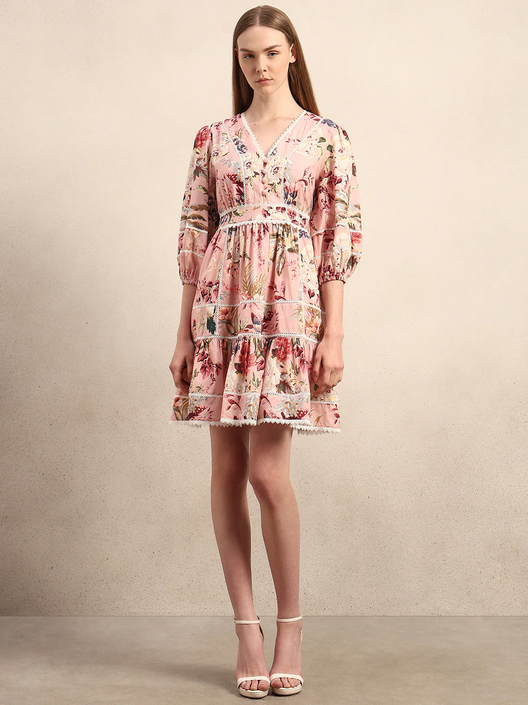 Floral Ruffle Mini Dress - Image 5