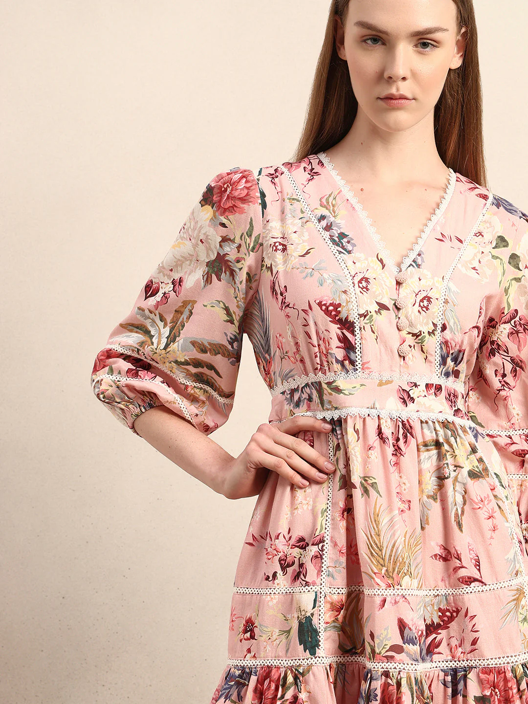 Floral Ruffle Mini Dress - Image 6