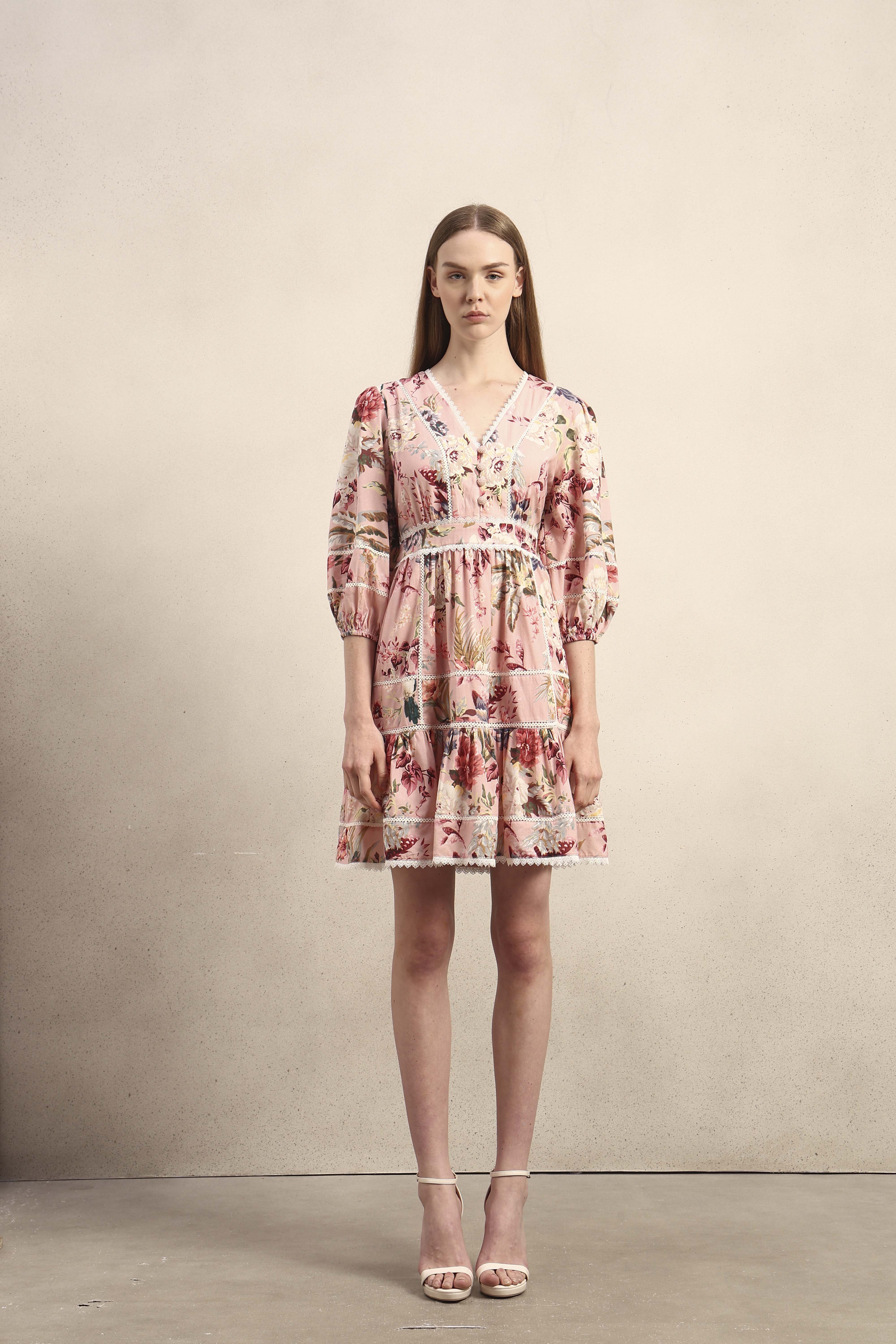 Floral Ruffle Mini Dress - Image 9