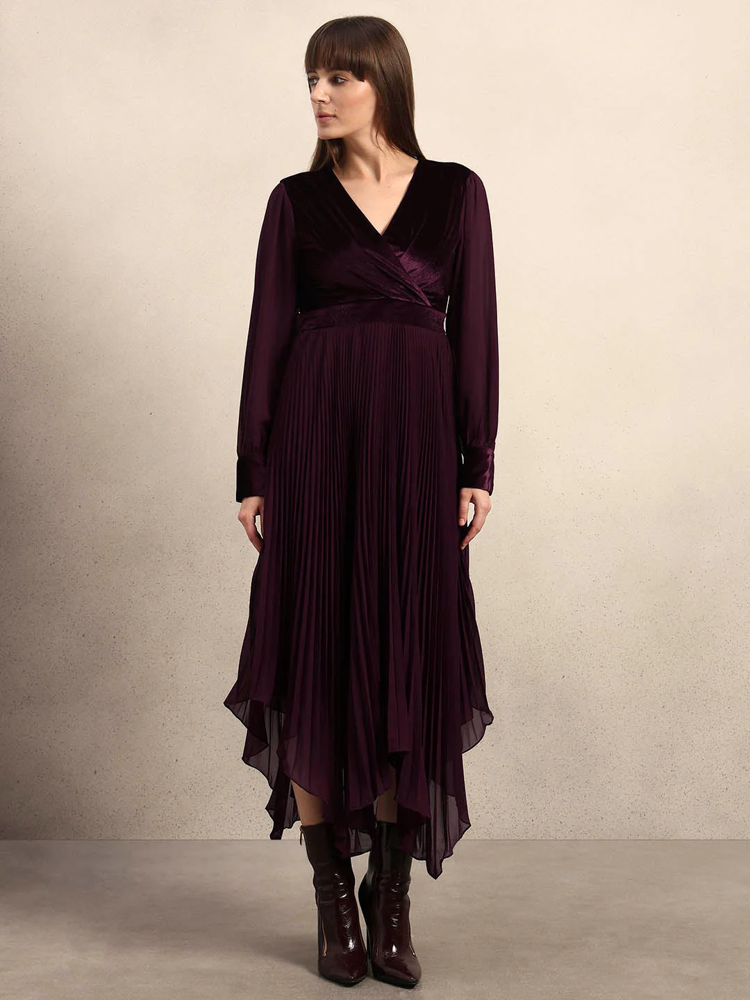 Violet Pleated Maxi Dress - Image 2