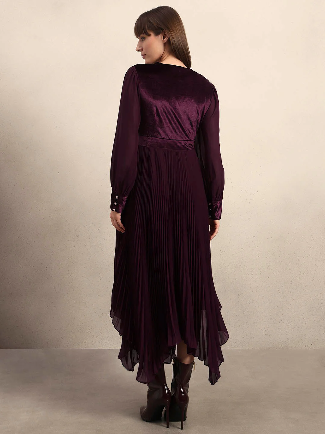 Violet Pleated Maxi Dress - Image 4