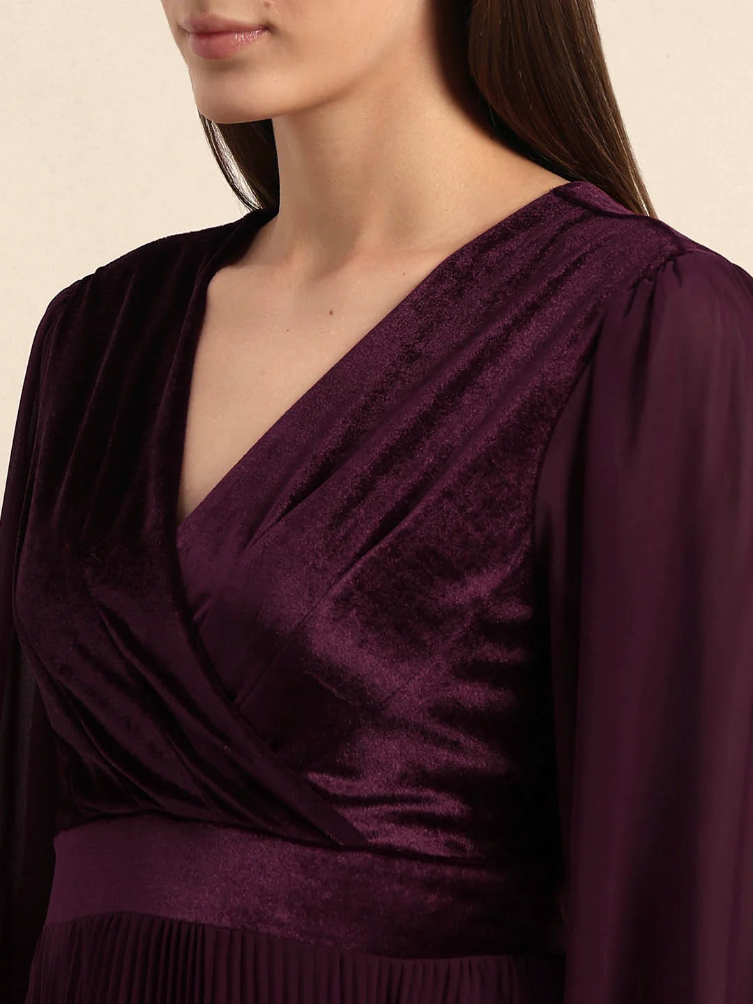 Violet Pleated Maxi Dress - Image 6