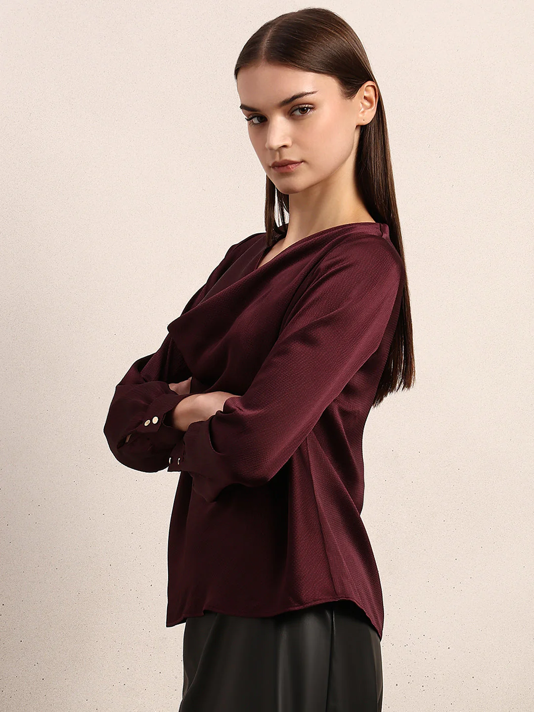 Burgundy Full Sleeves Top - Image 3