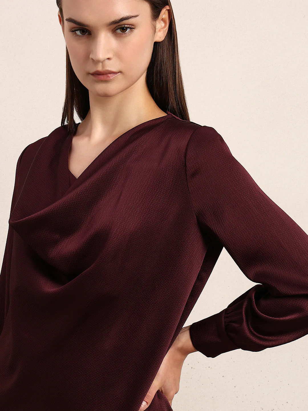 Burgundy Full Sleeves Top - Image 6