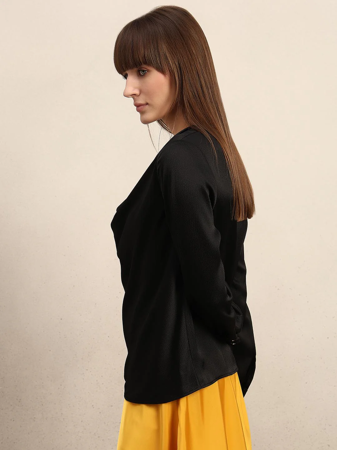 Black Cowl Neck Top - Image 3