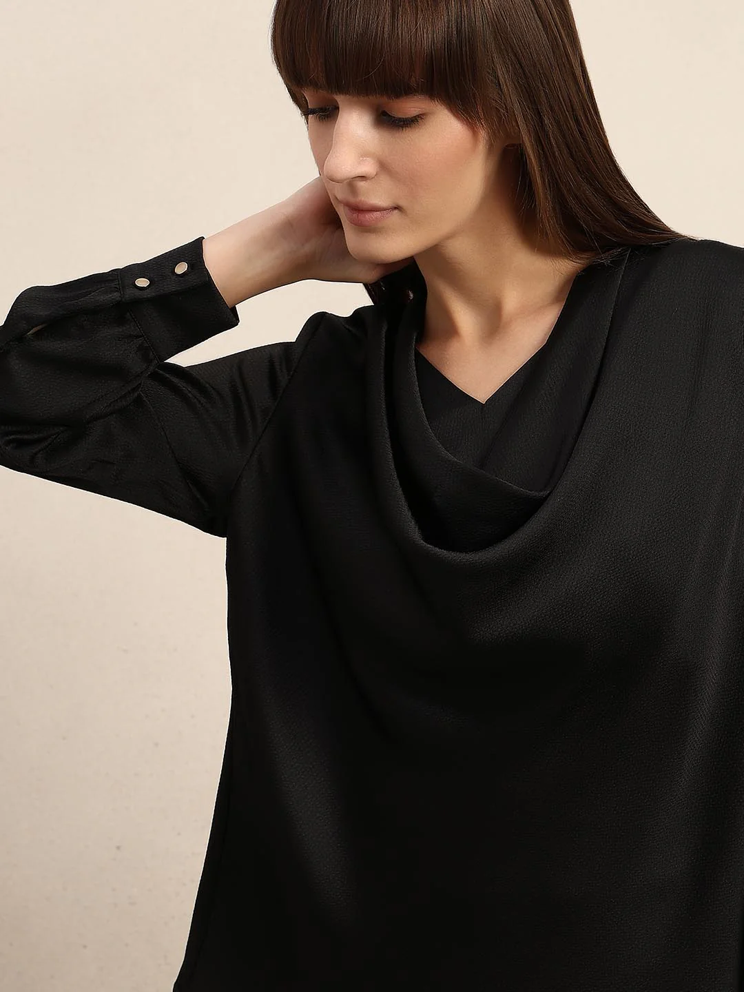 Black Cowl Neck Top - Image 6