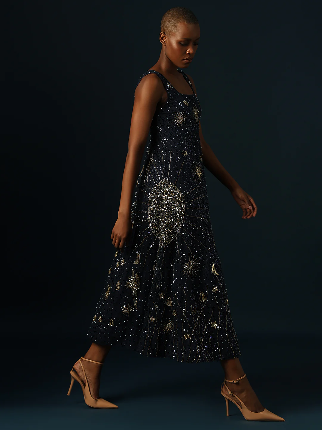 Marquee Sequin Embroidered Midi Dress - Image 3
