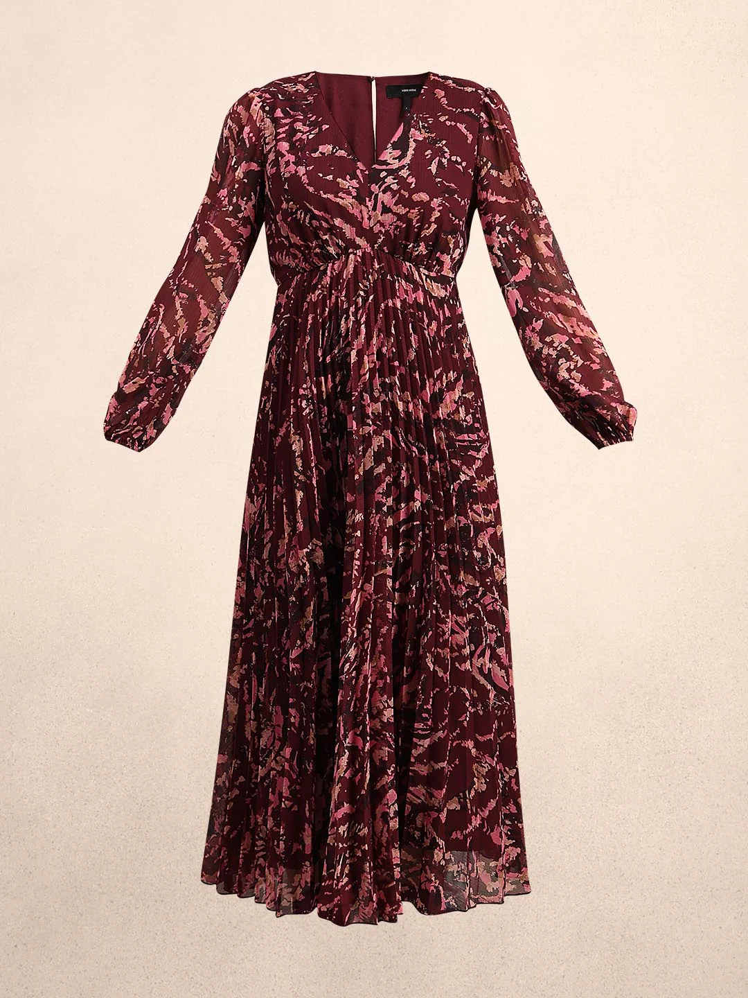 Red Printed Pleated Dress - Image 7