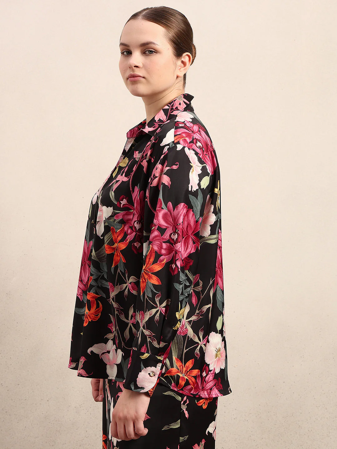CURVE Black Floral Shirt - Image 3