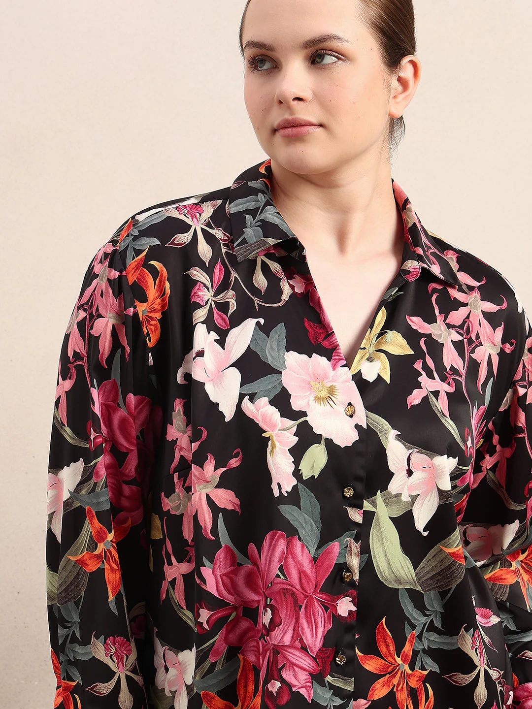 CURVE Black Floral Shirt - Image 6