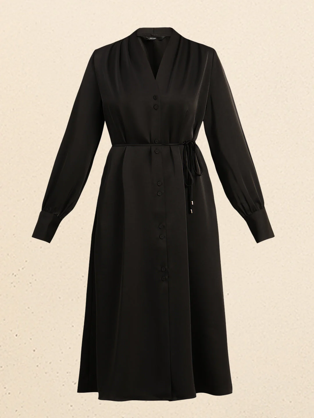 Satin V-Neck Midi Dress - Image 7