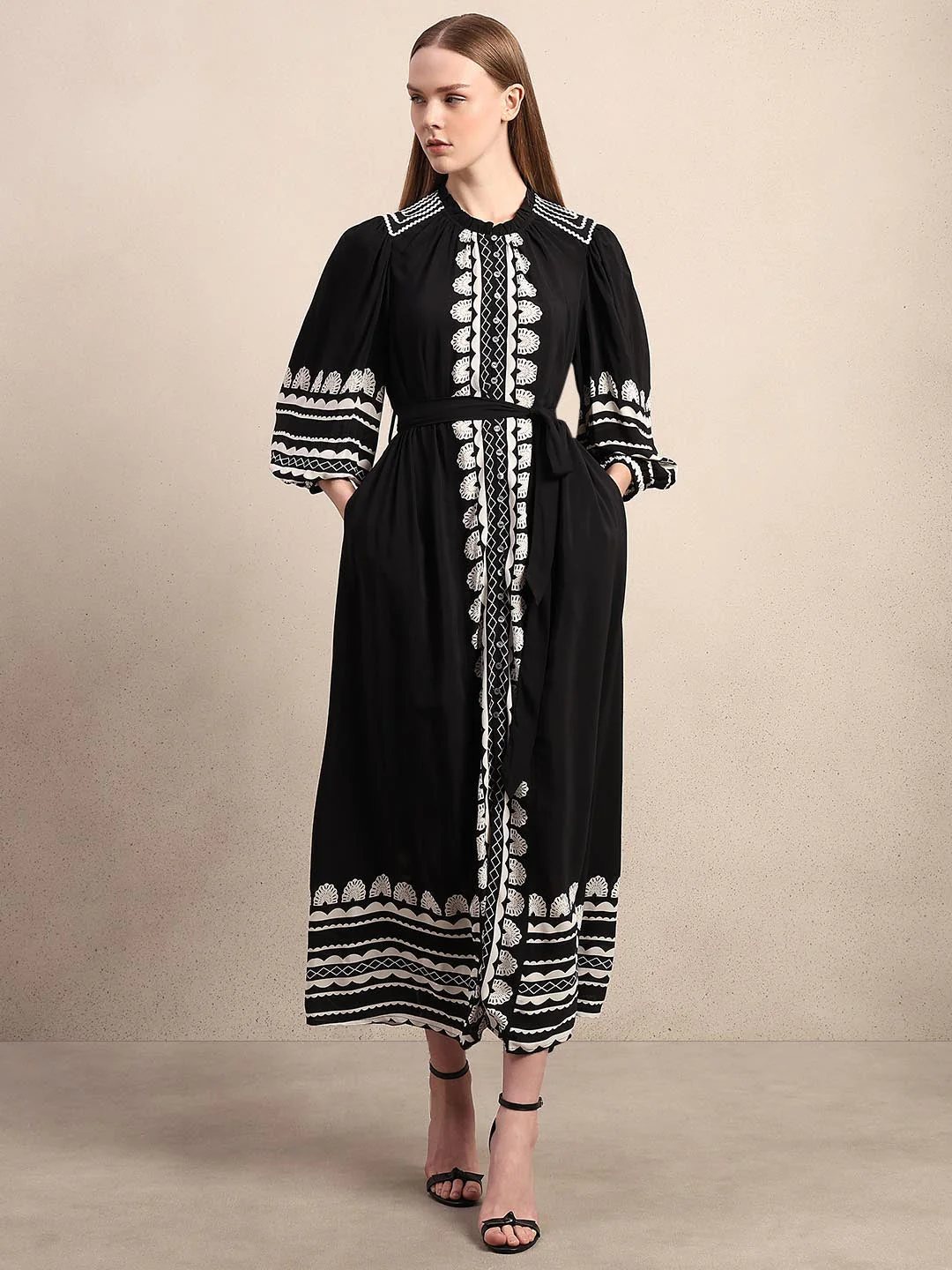 Black & White Printed Dress - Image 2