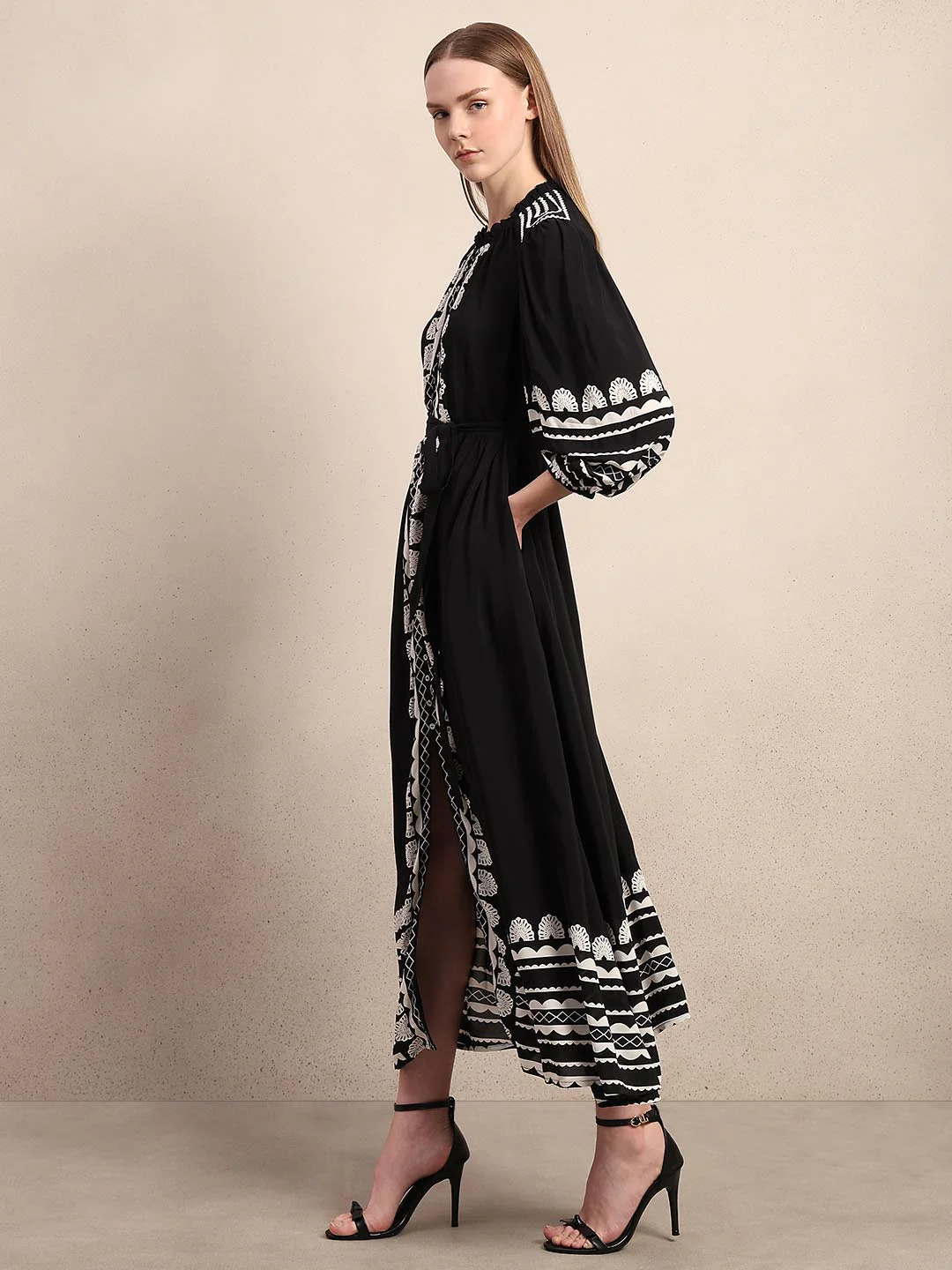 Black & White Printed Dress - Image 3