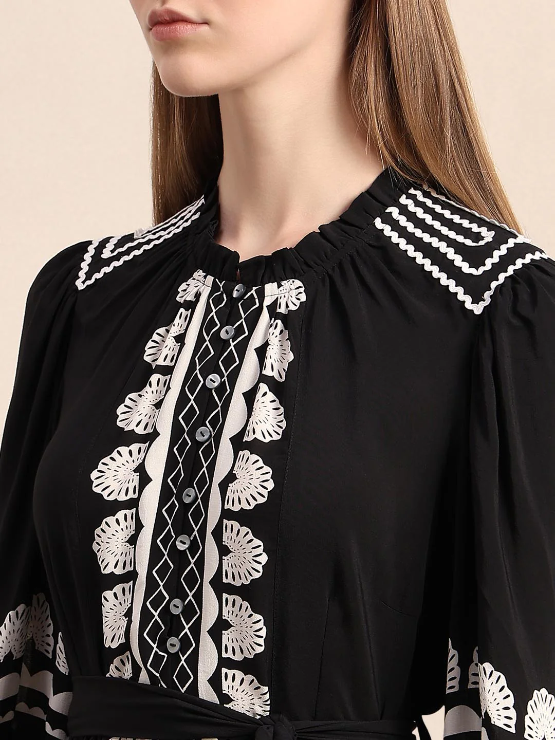 Black & White Printed Dress - Image 6