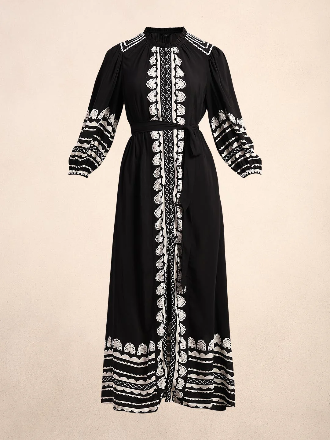 Black & White Printed Dress - Image 7
