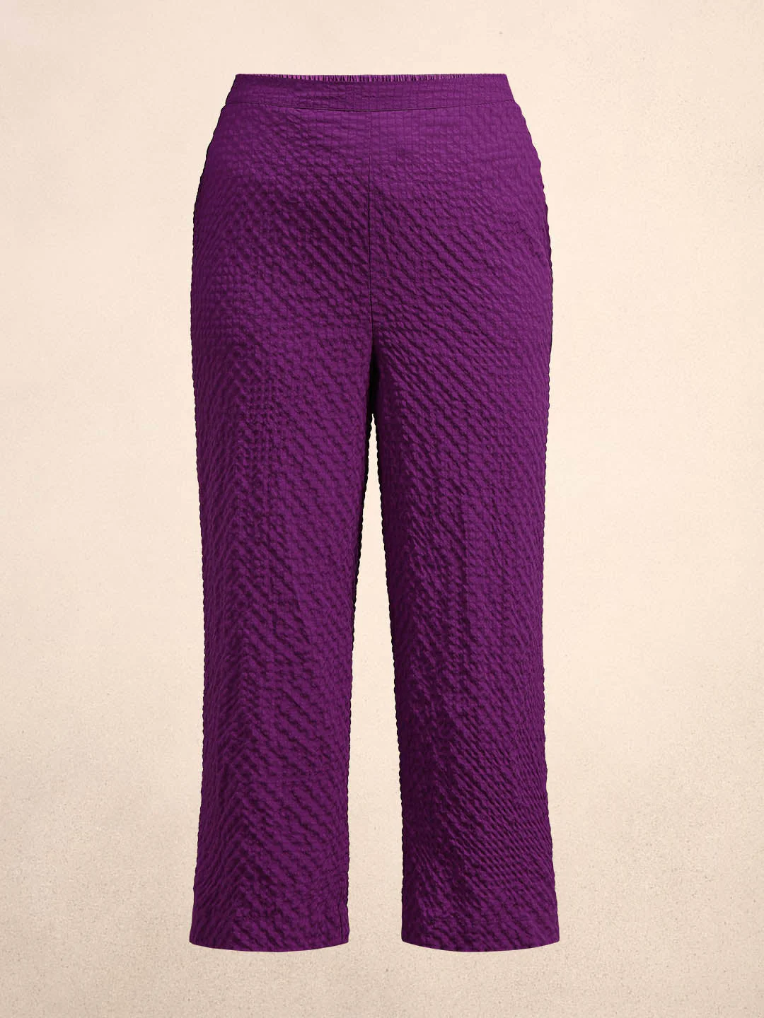 Curve Purple Textured Pants - Image 7