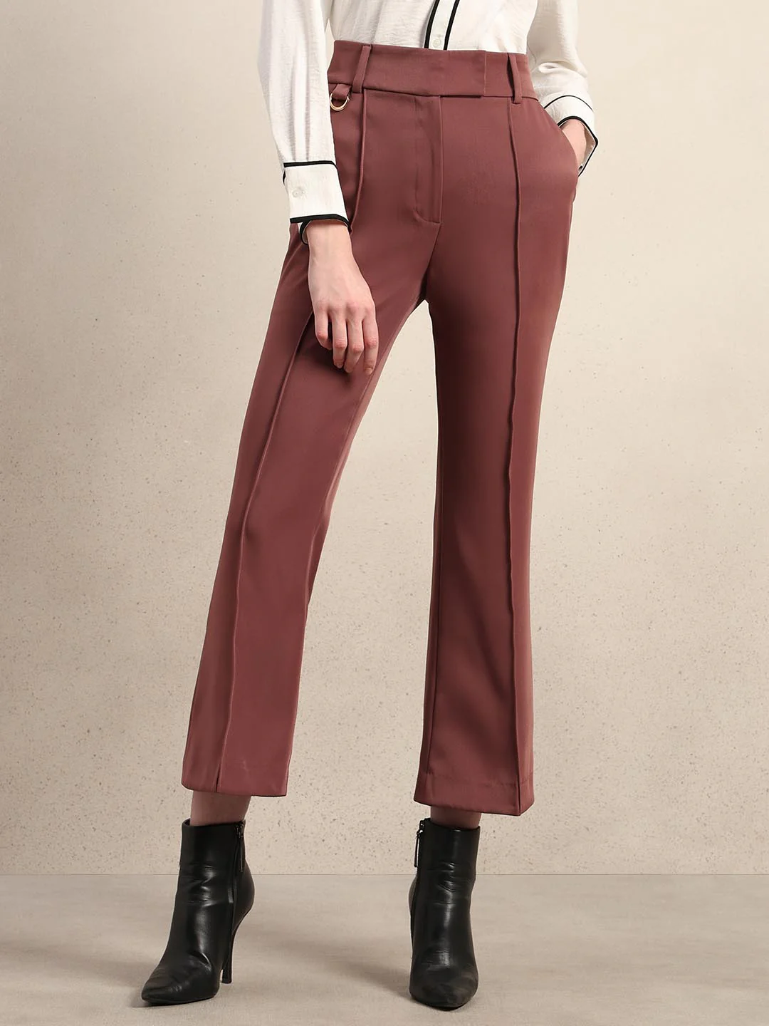 Plum Ankle Length Pants - Image 2