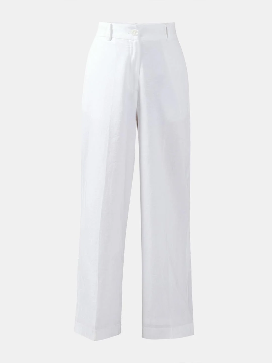 White Mid Rise Straight Fit Pants - Image 7