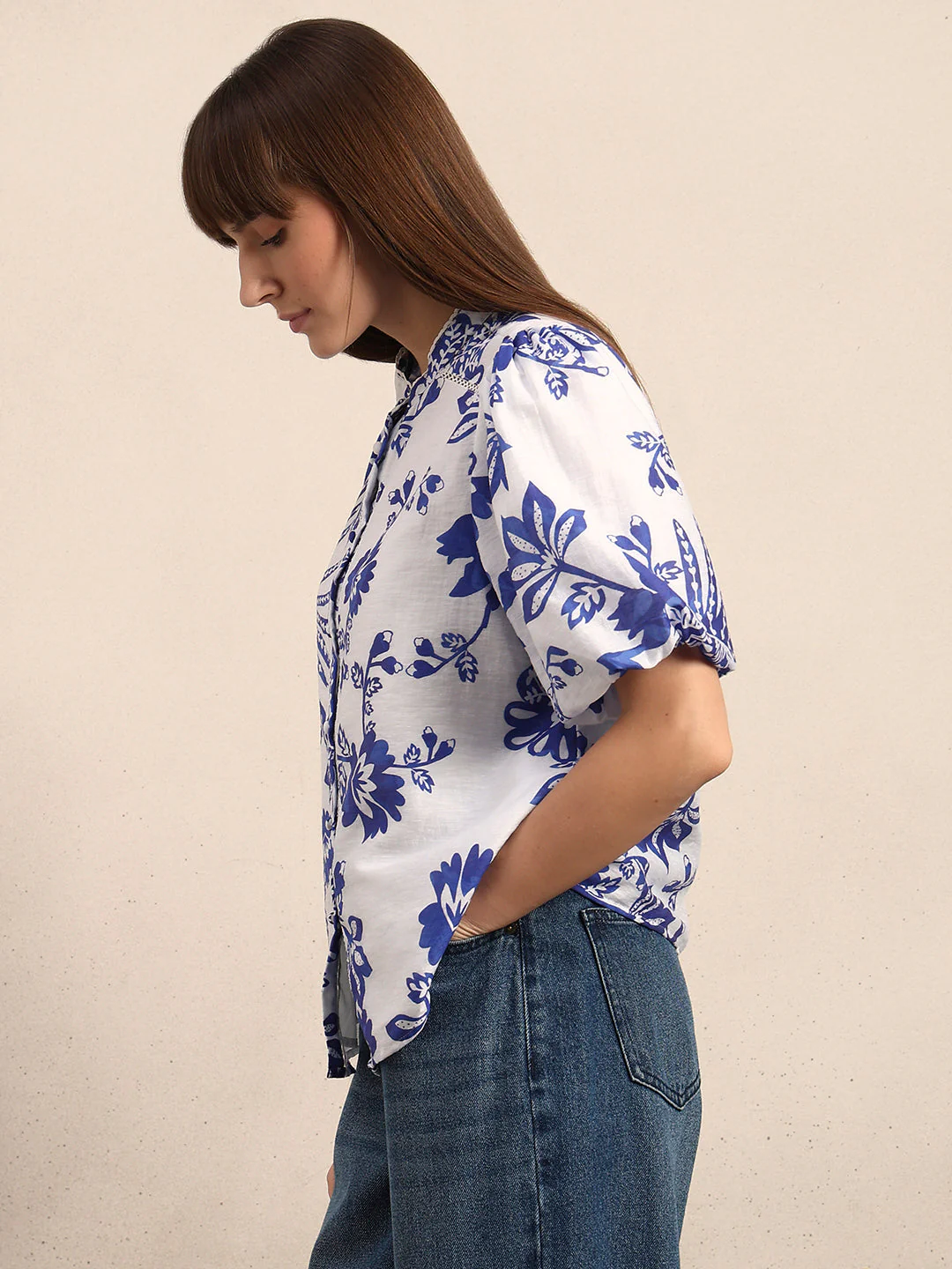 Floral Puff Sleeves Shirt - Image 3