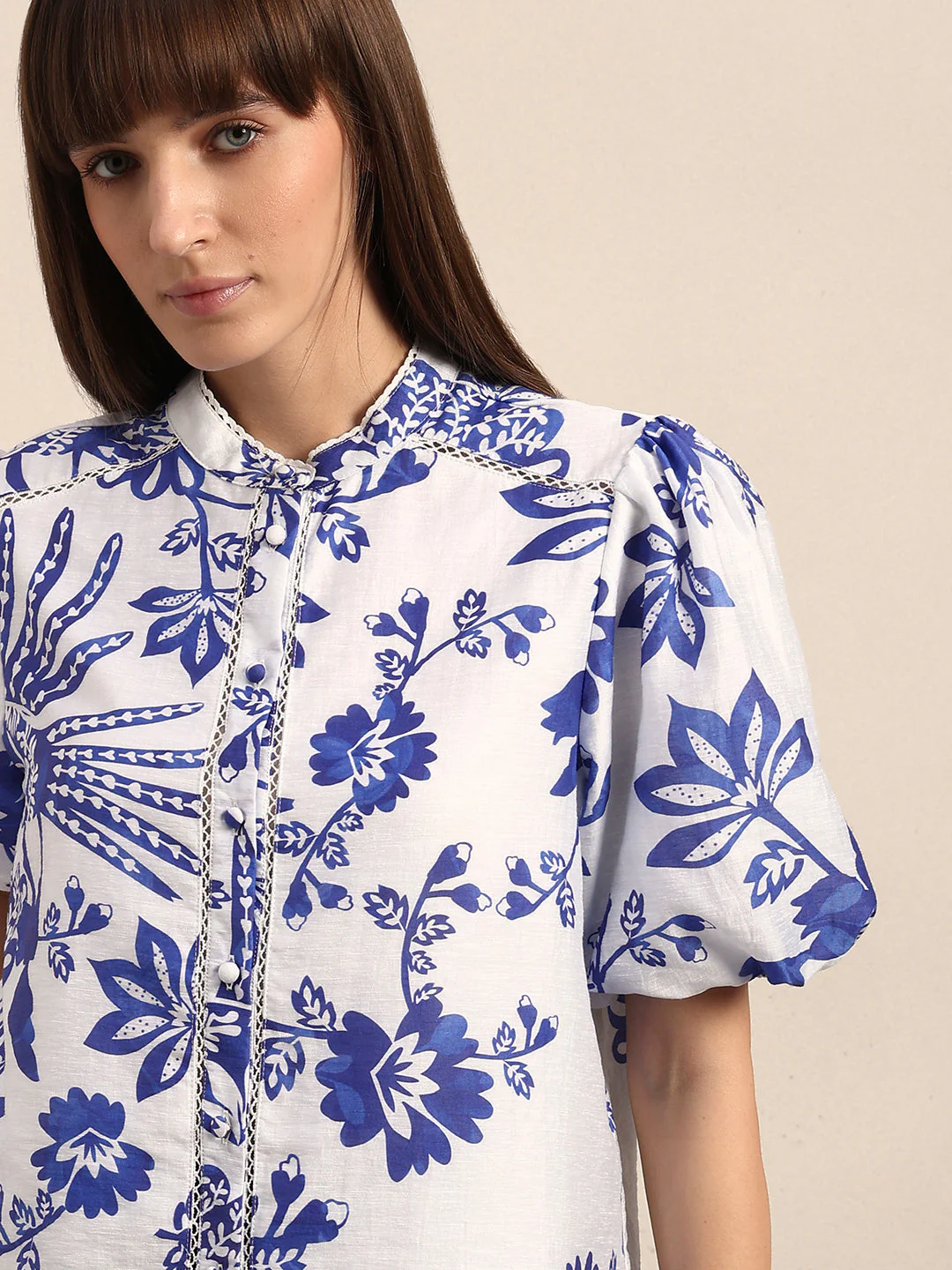 Floral Puff Sleeves Shirt - Image 6