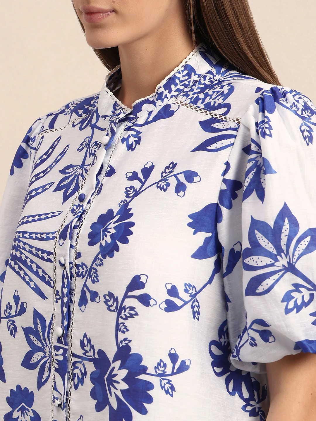 Floral Puff Sleeves Shirt - Image 8
