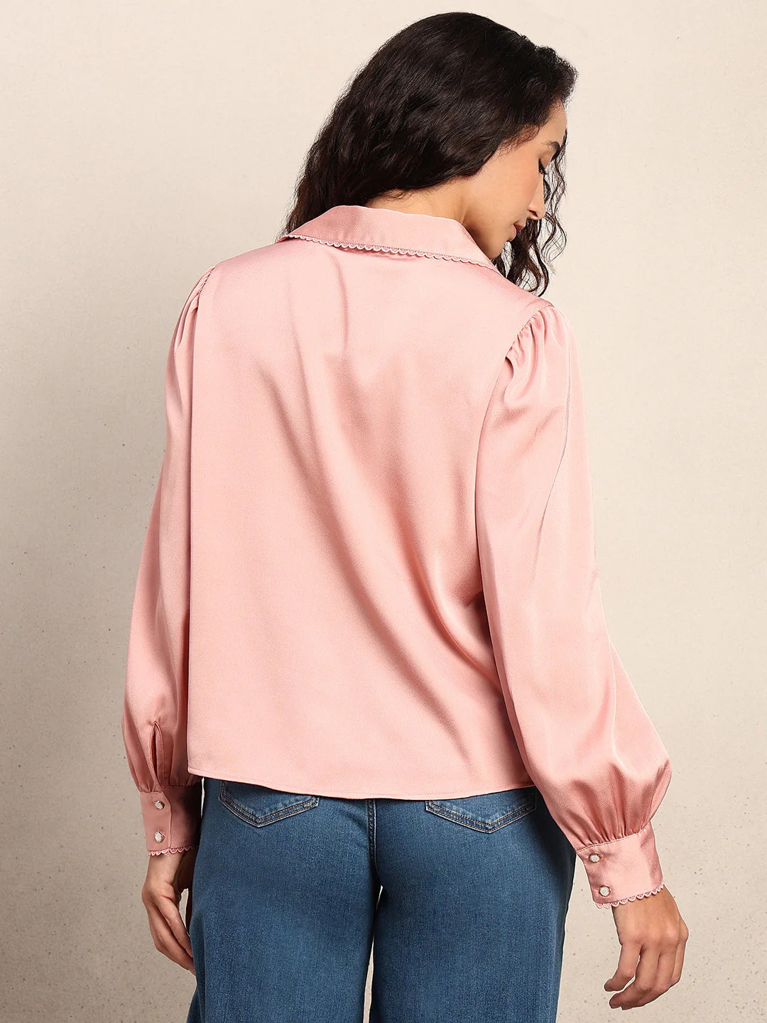 Pink Cuff Sleeves Shirt - Image 3