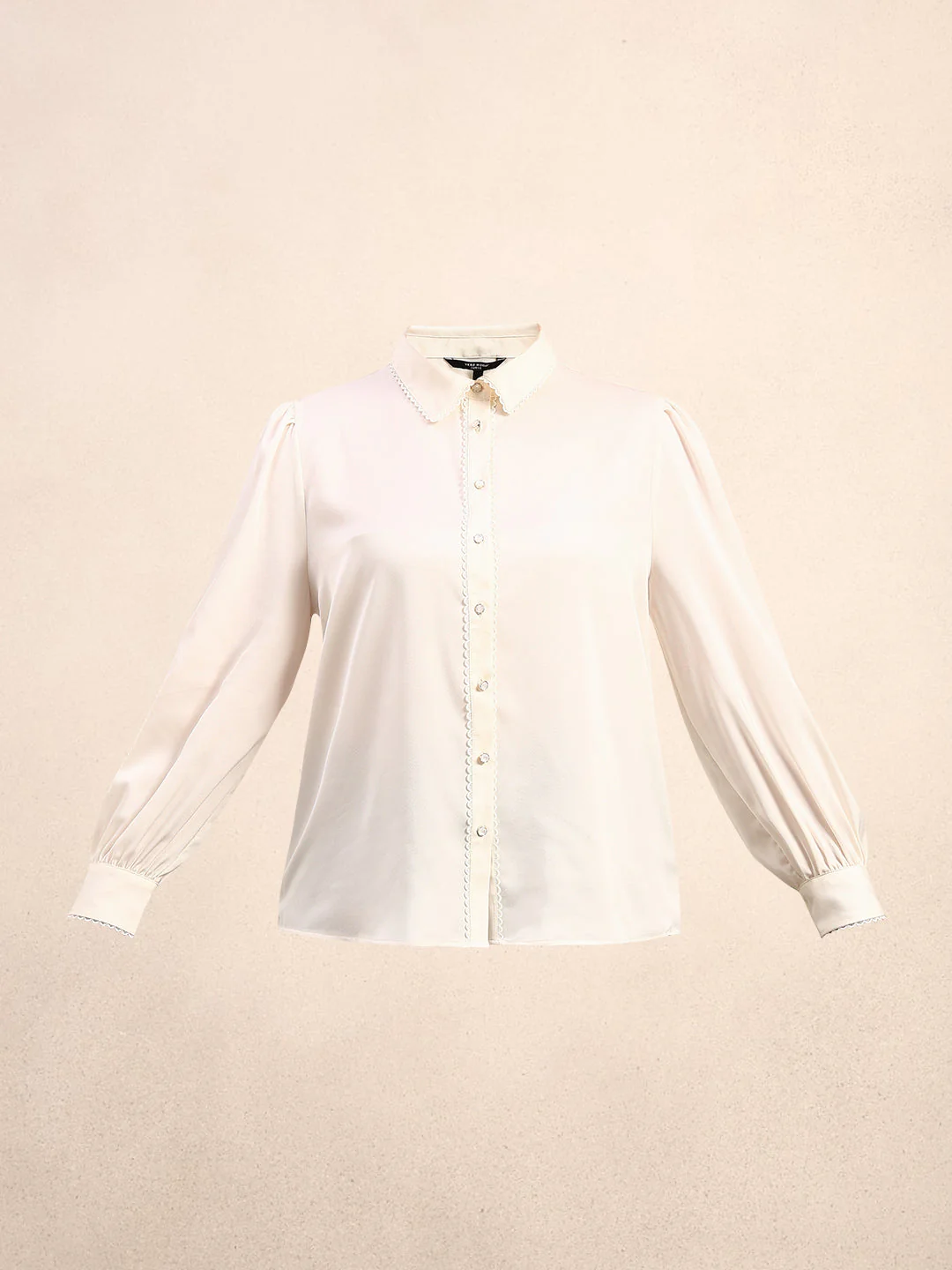 CURVE Pearl Ivory Satin Shirt - Image 7