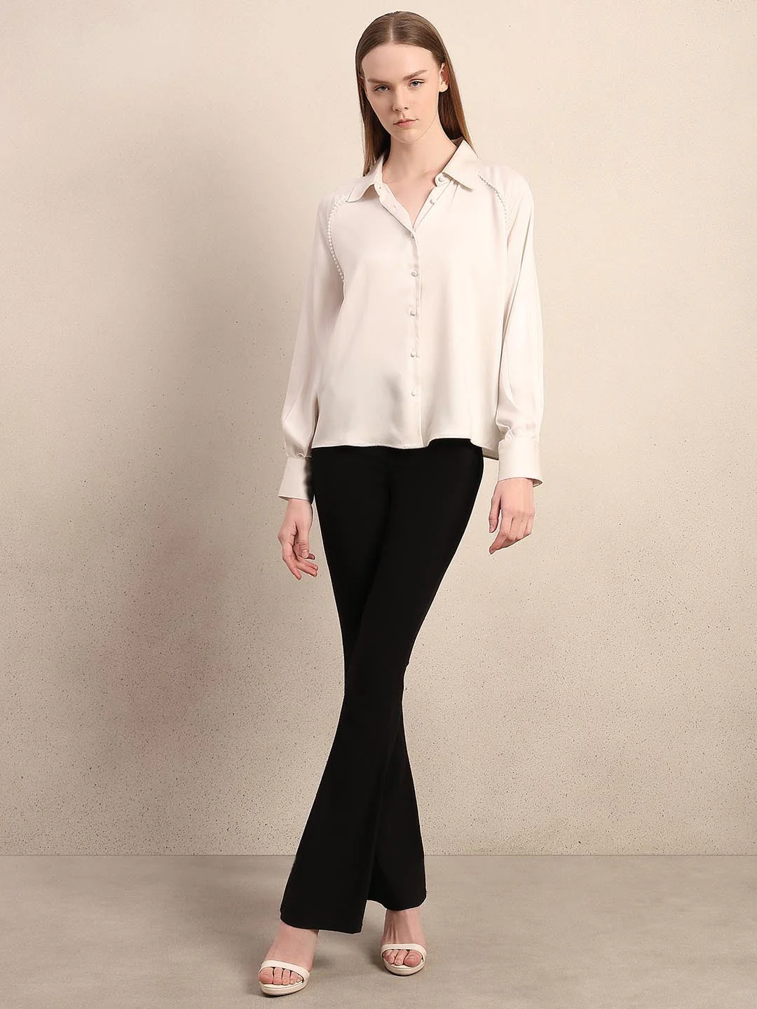 White Pearl Embellished Shirt - Image 5