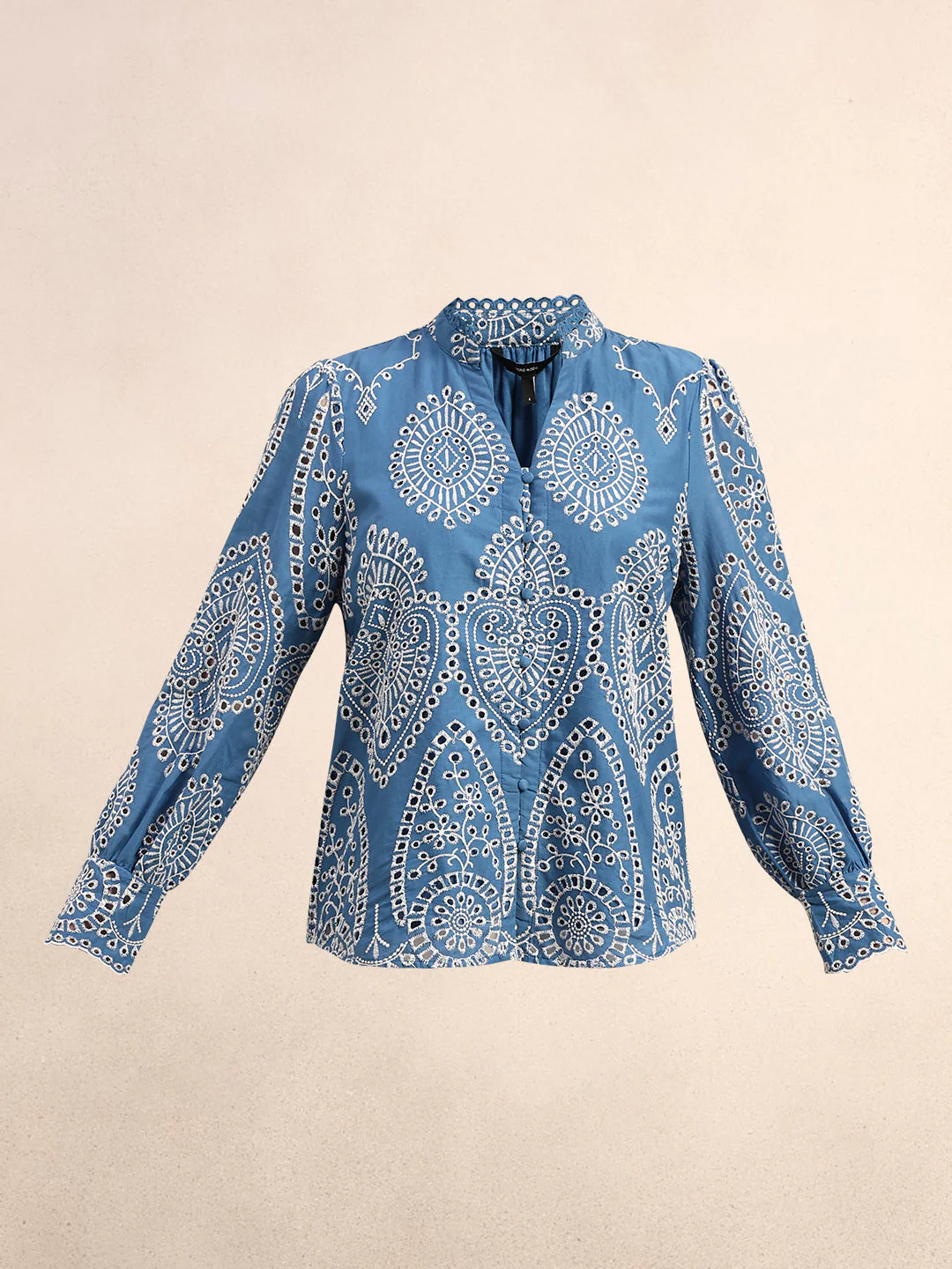 Eyelet Embroidered Cotton Shirt - Image 7