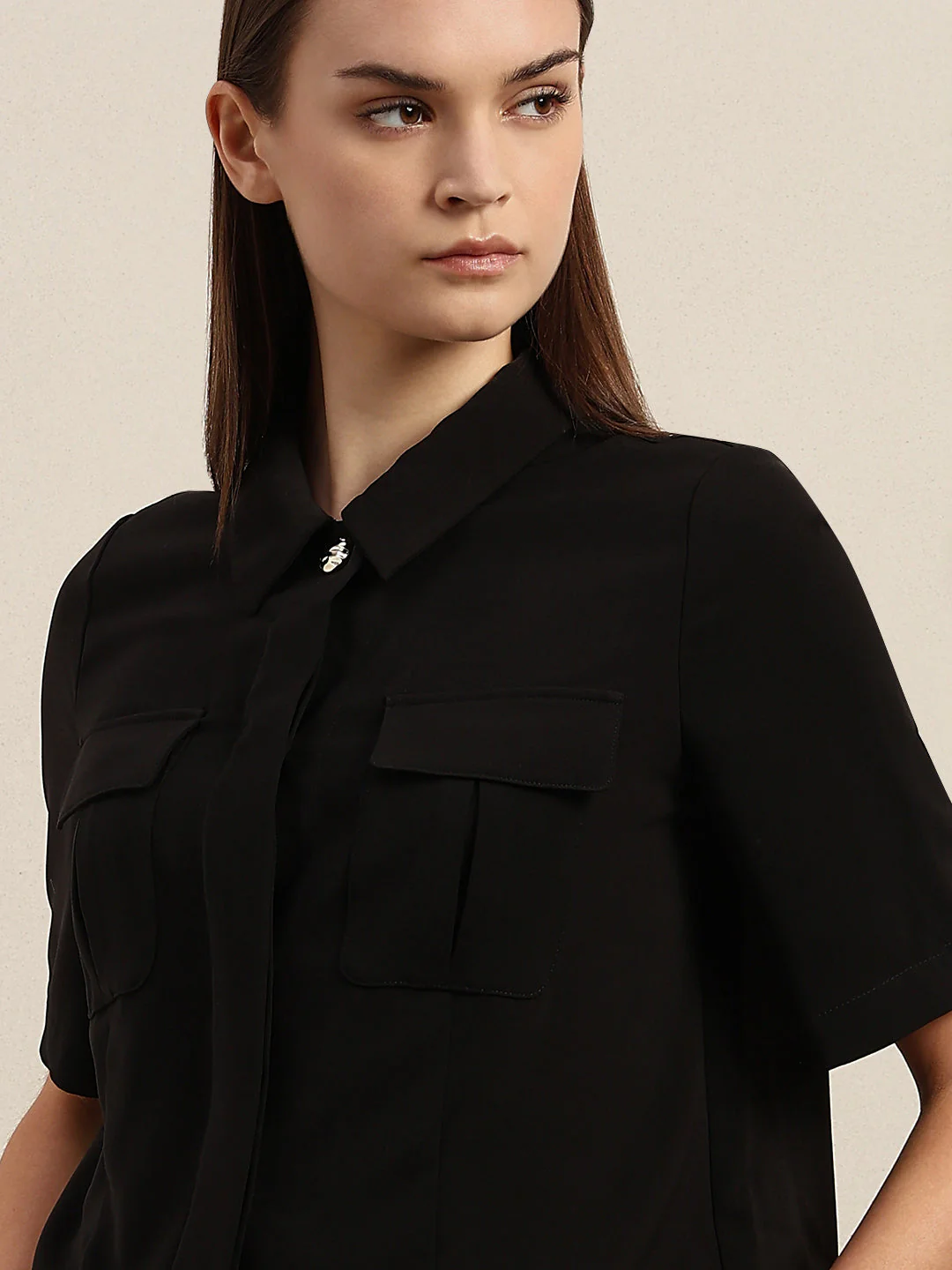 Cropped Black Shacket - Image 6