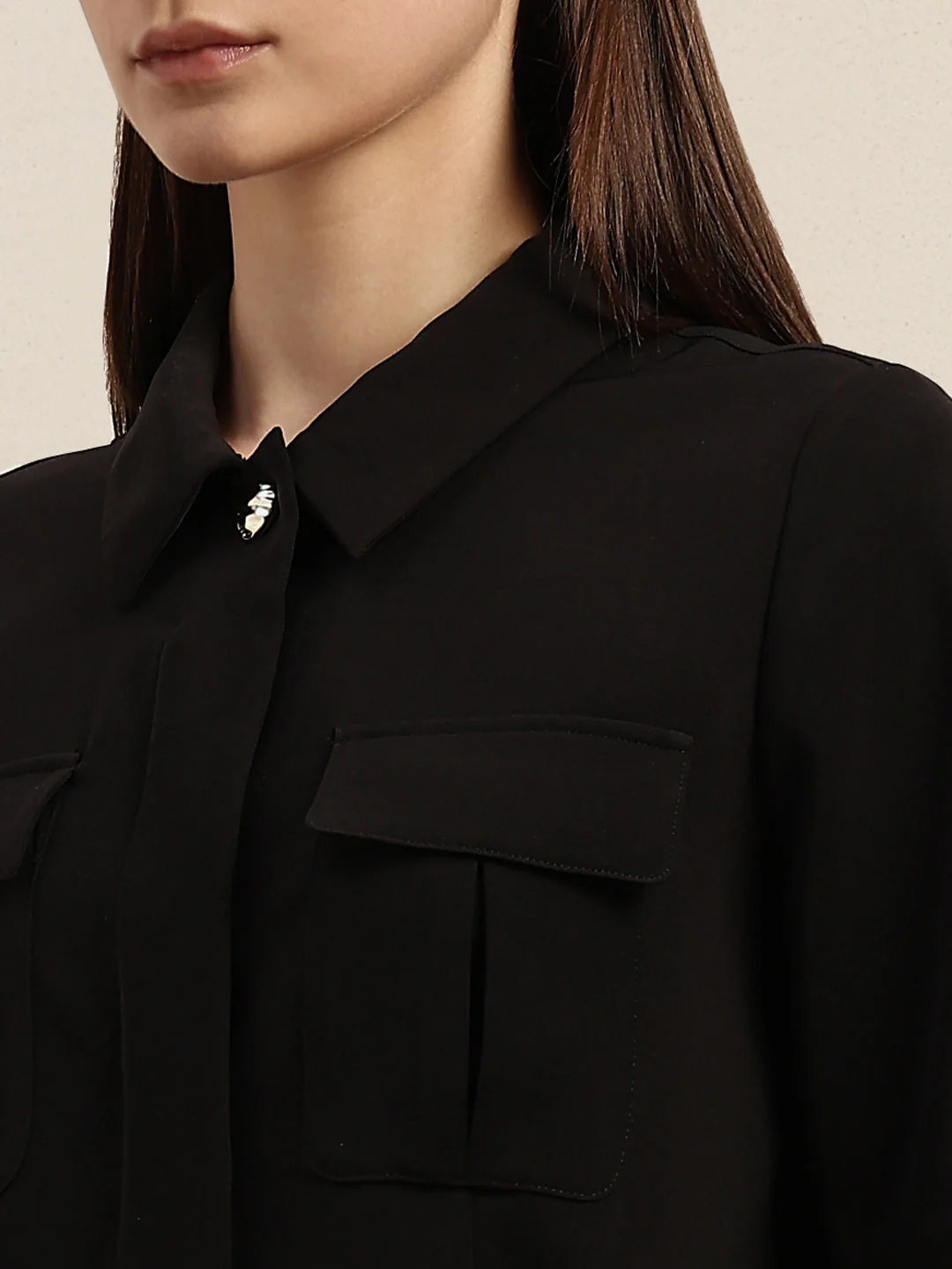 Cropped Black Shacket - Image 8