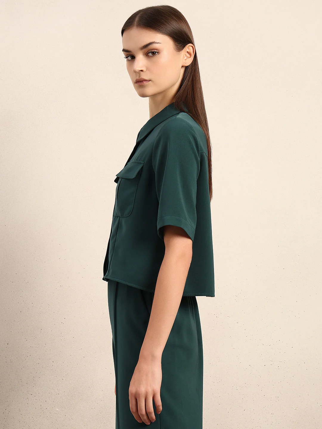 Dark Green Box Pockets Shirt - Image 3