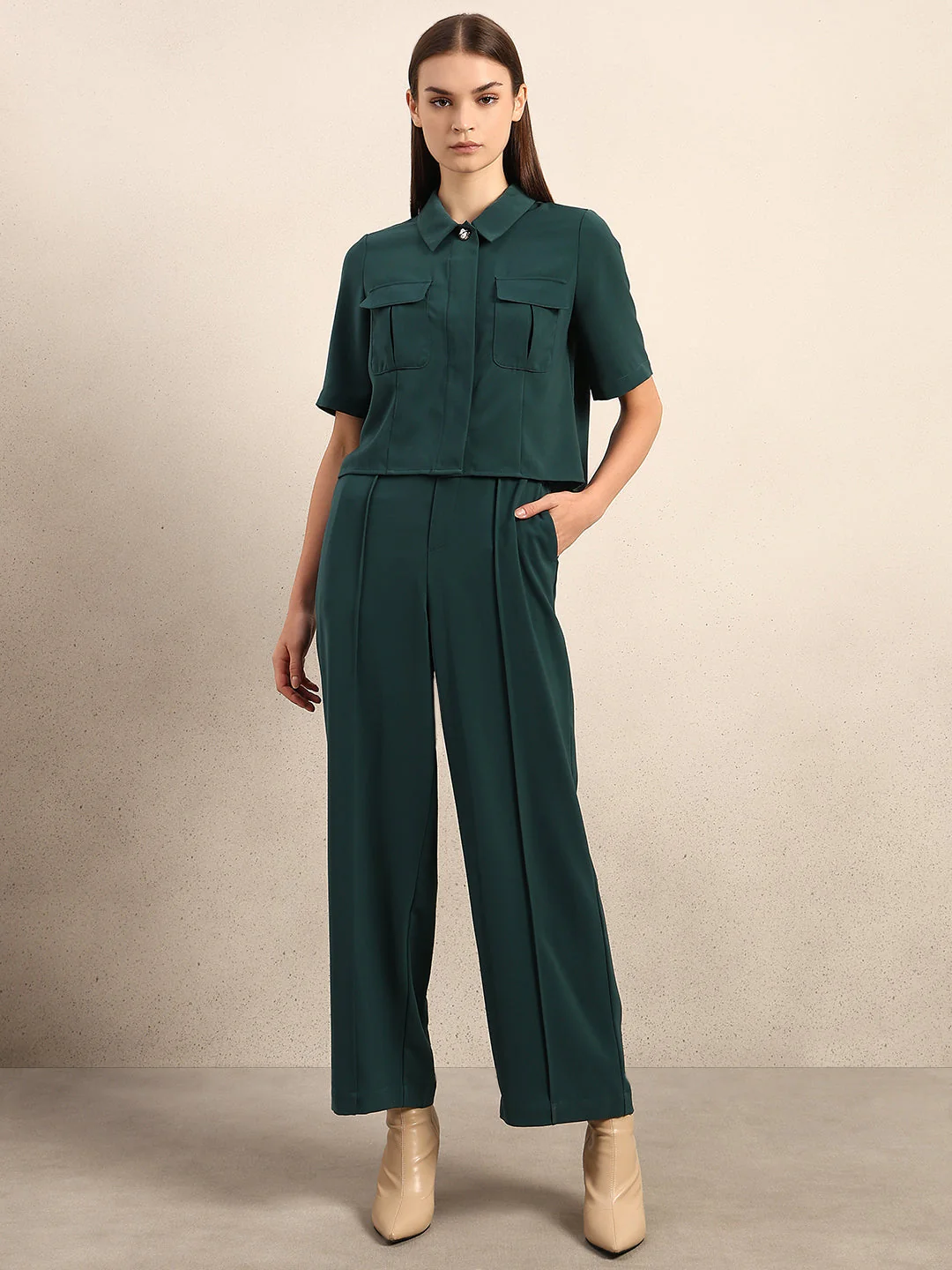 Dark Green Box Pockets Shirt - Image 5