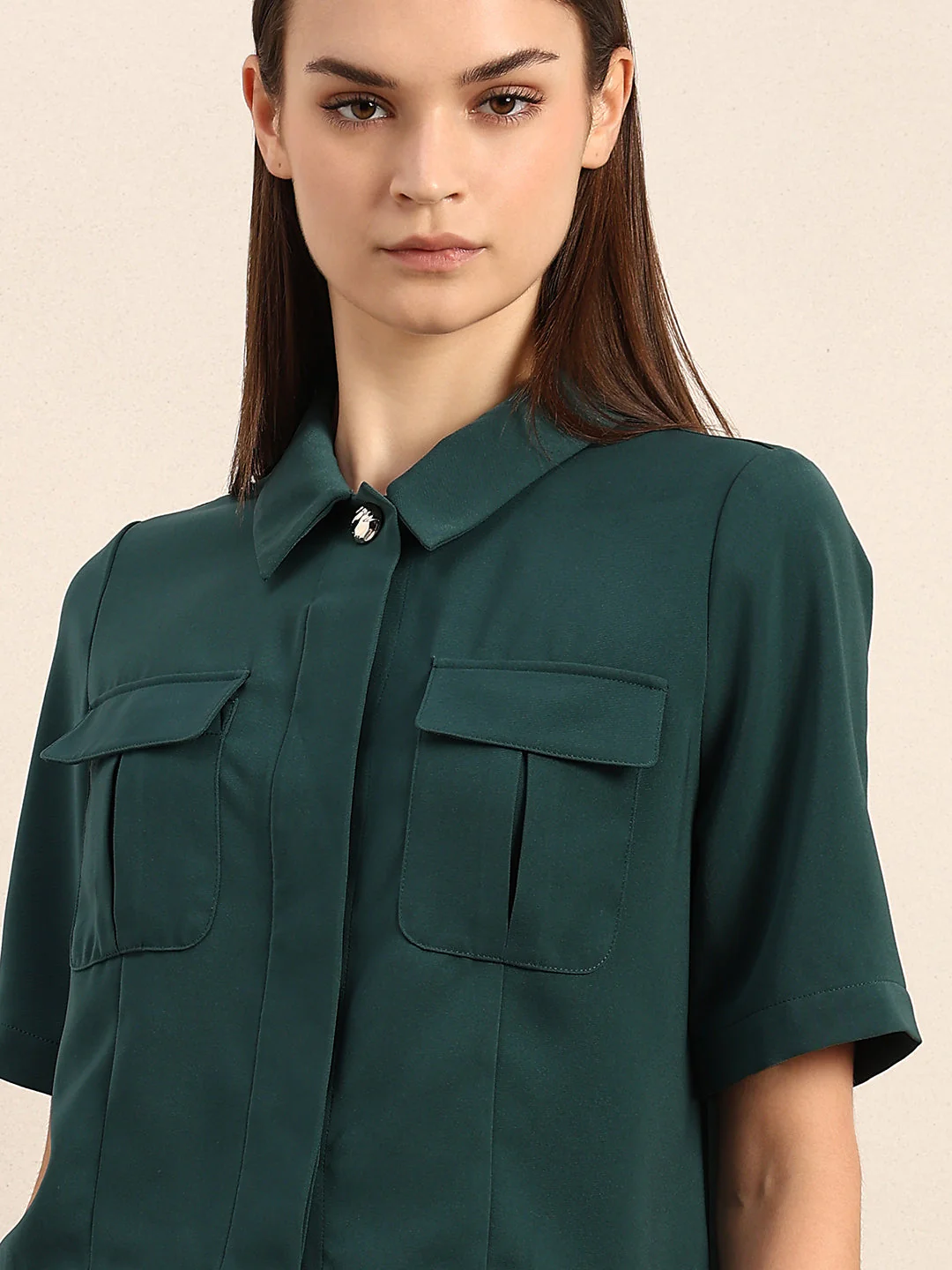 Dark Green Box Pockets Shirt - Image 6