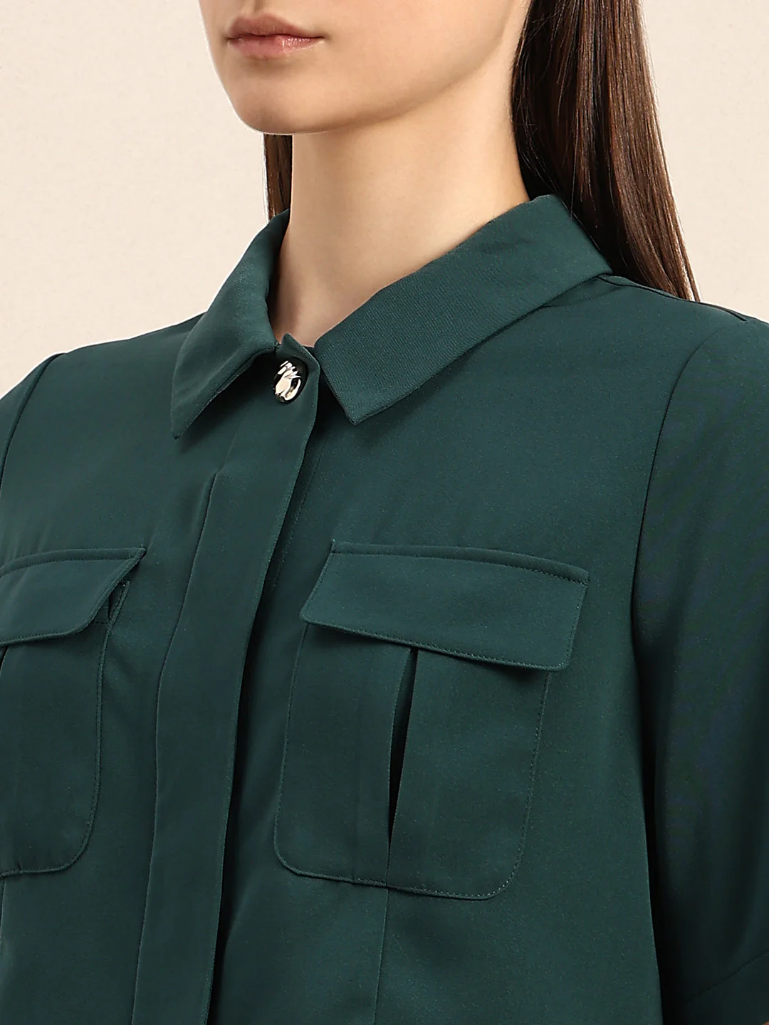 Dark Green Box Pockets Shirt - Image 8
